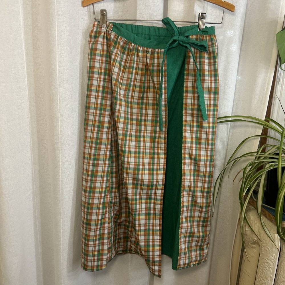vintage 80s plaid tie skirt